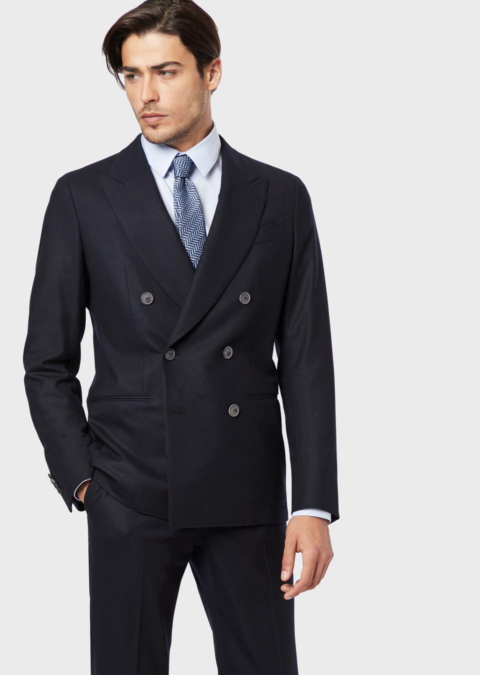 Giorgio Armani double-breasted, peak lapel suit