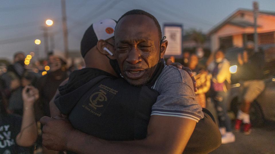 Activists March To South Los Angeles Sheriffs' Station To Protest Police Shooting Death Of Dijon Kizzee