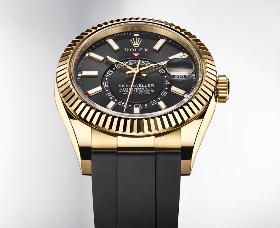 The new Rolex Sky-Dweller, in 18k yellow gold.