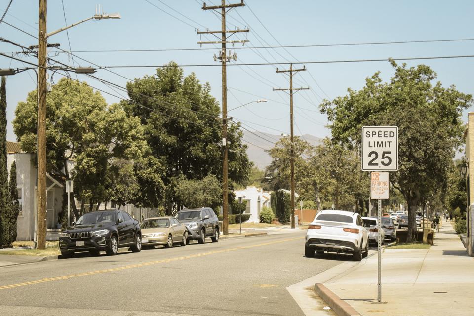 California Street with Parked Cars and Trees