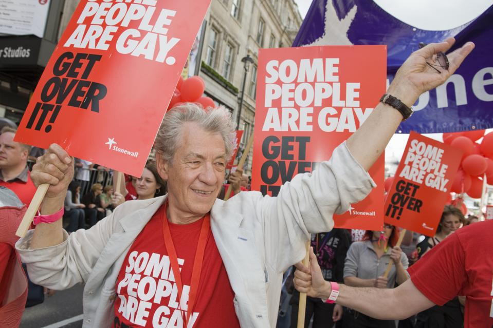 Gay Pride London 2008 UK. Sir Ian McKellan