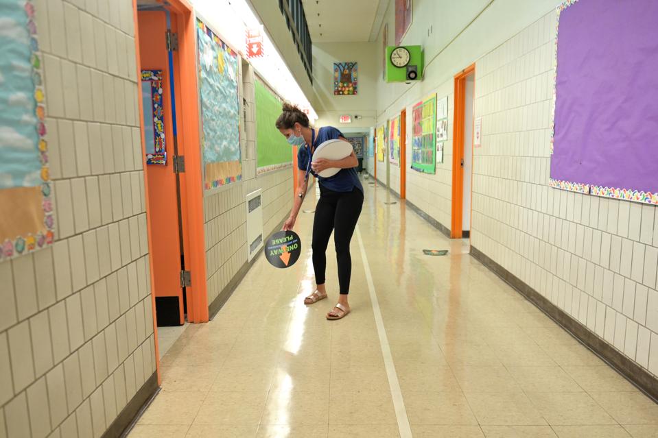 New York City School Teachers And Officials Prepare School For Reopening