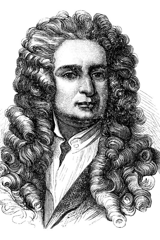 Engraving of physicist Isaac Newton from 1870