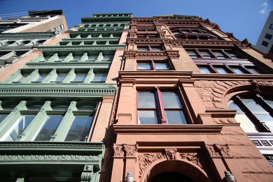 Bleecker Tower, view from the west at Broadway and Bleecker Street, in Soho, Manhattan, New York City, USA