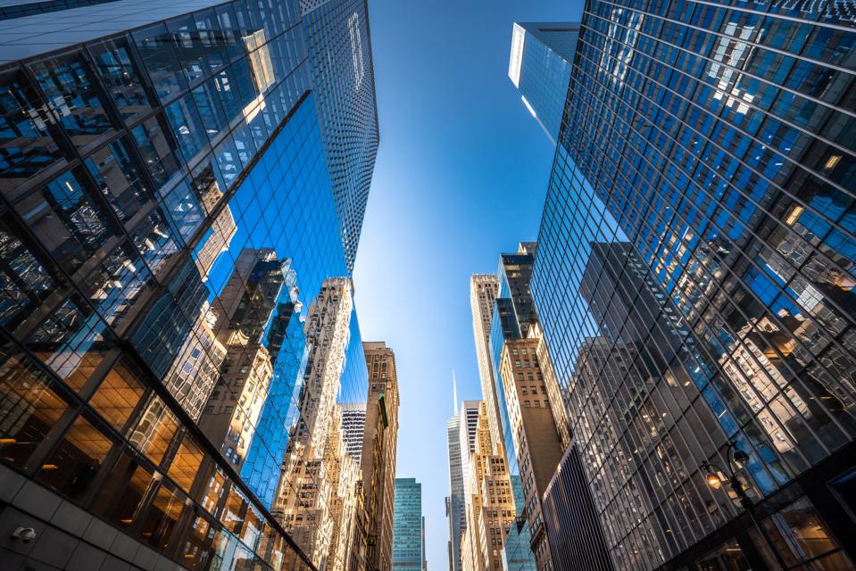 Futuristic skyscrapers in New York City