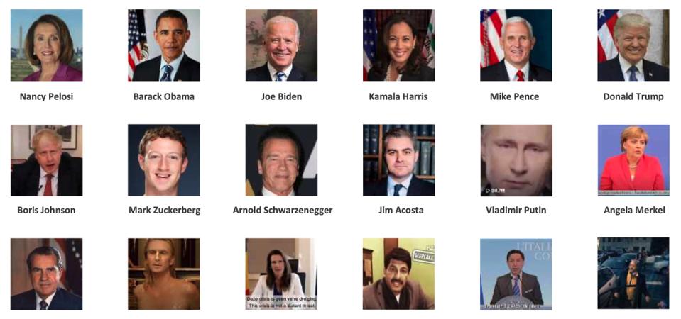Politicians who have been most targeted by deepfake videos, according to CREOpoint.