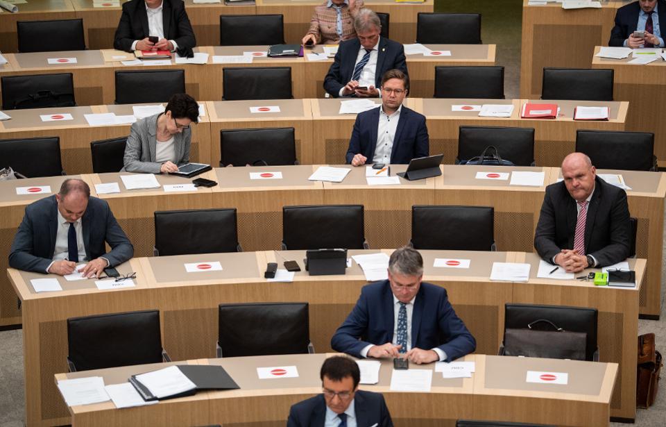 Social distancing in Parliament.