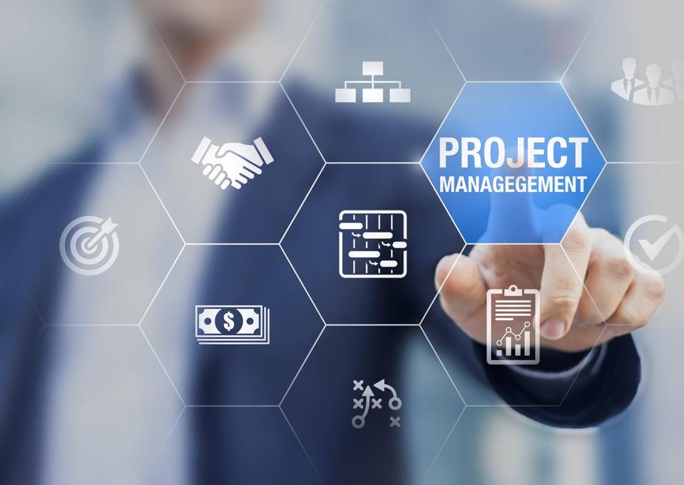 Project management concept with icons about planning tasks and milestones