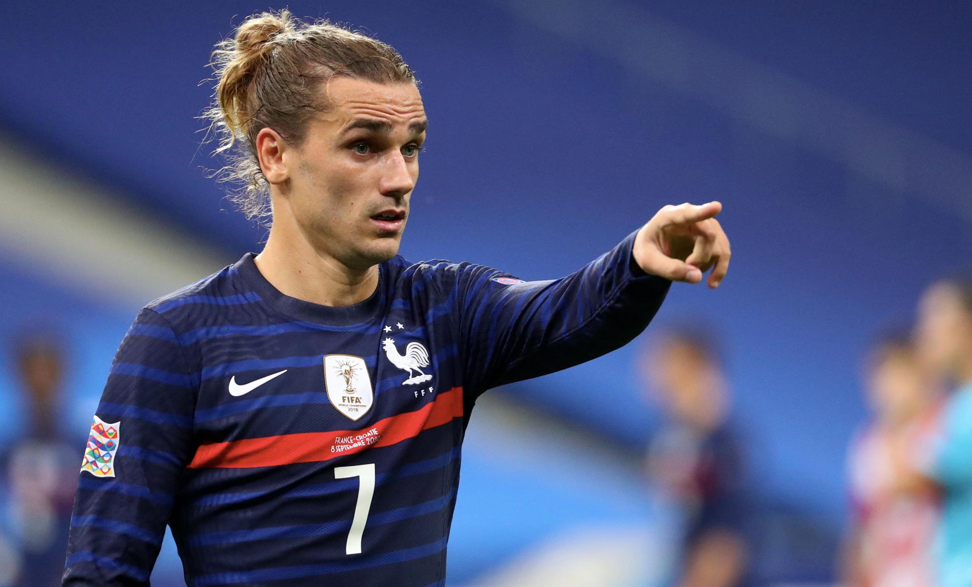 Antoine Griezmann of France reacts during the UEFA Nations League group stage match against Croatia.