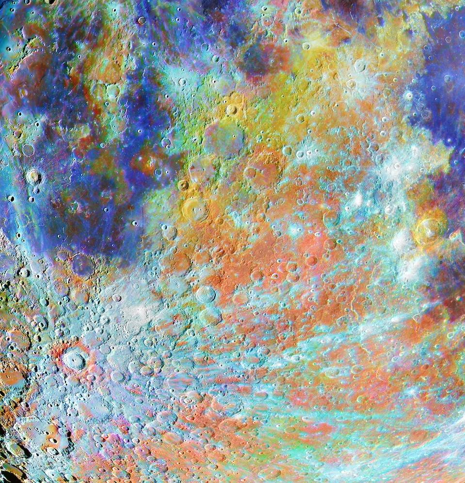 Tycho Crater Region with Colours.
