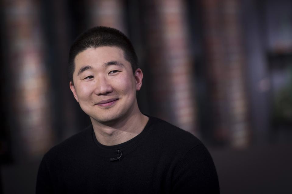 Howie Liu, co-founder and chief executive officer of AirTable, smiles during a Bloomberg Technology television interview in San Francisco, California, U.S., on Thursday, March 15, 2018. Liu talked about the gap his company fills in Silicon Valley. Photographer: David Paul Morris/Bloomberg