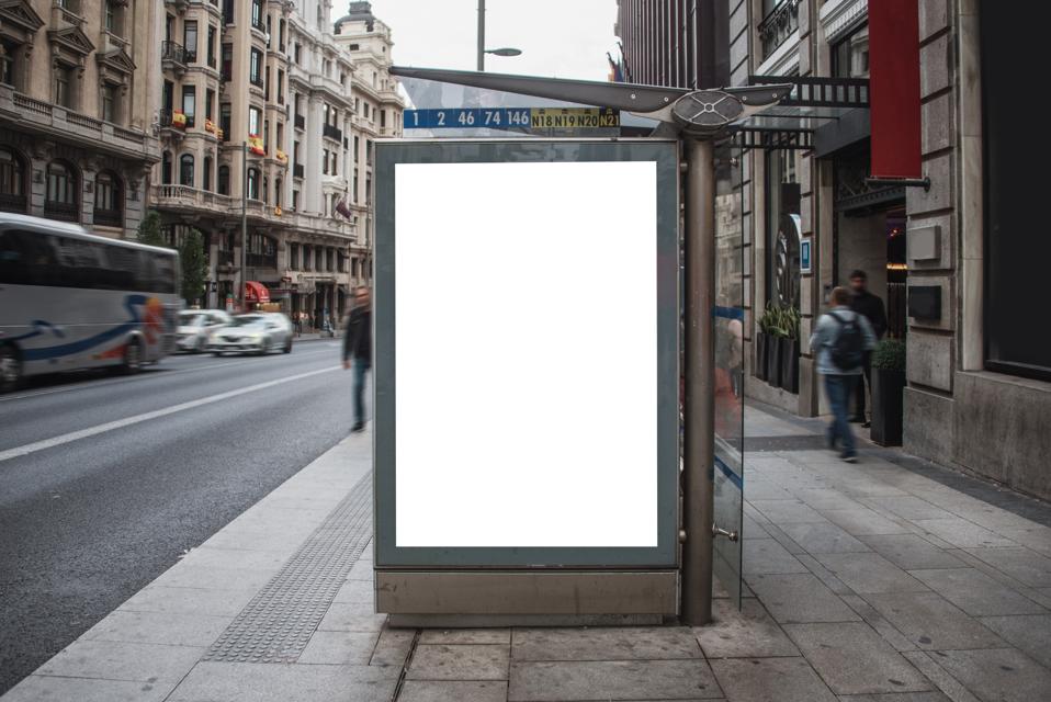 Bus stop with billboard