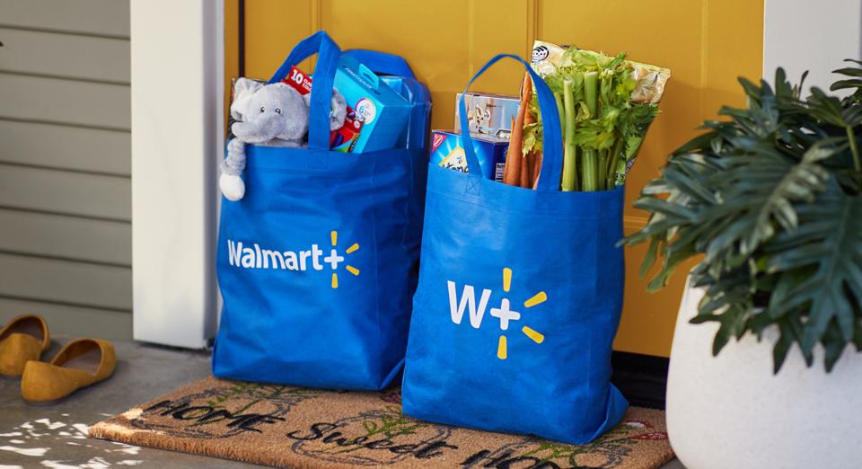 bags of groceries from Walmart+