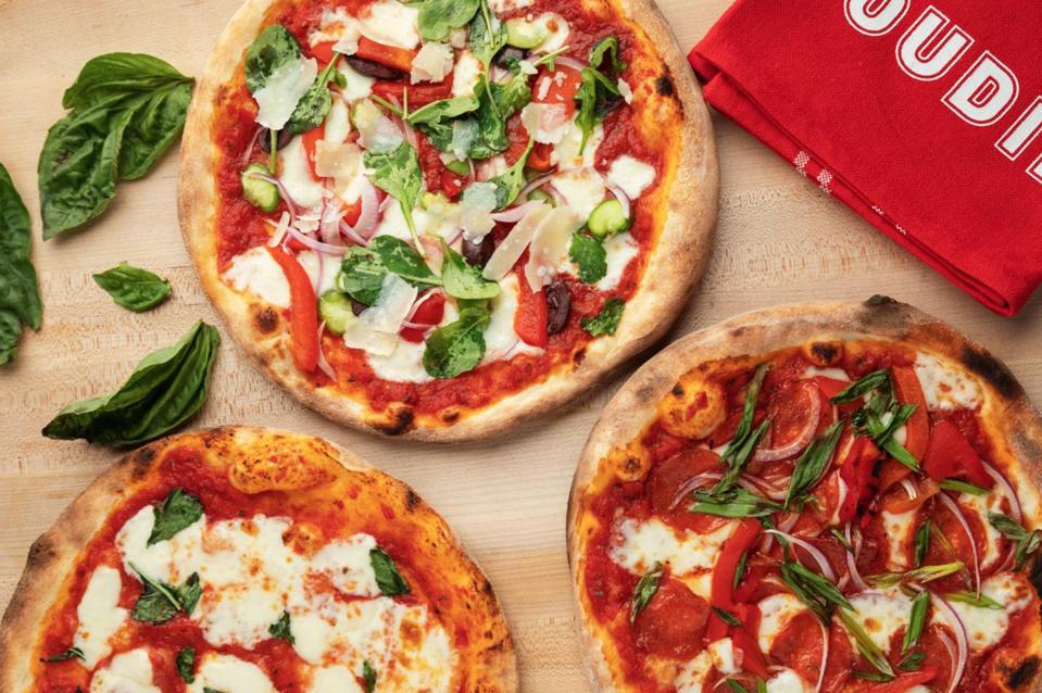 Boudin's sourdough crust pizzas.
