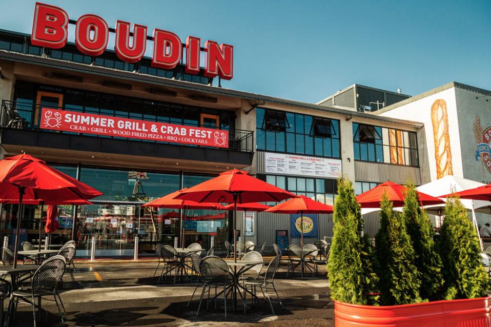 Boudin Bakery's outdoor seating.