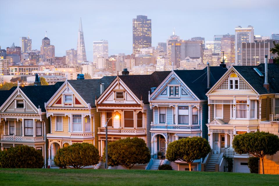Sunset, Painted ladies, San Francisco, California, America