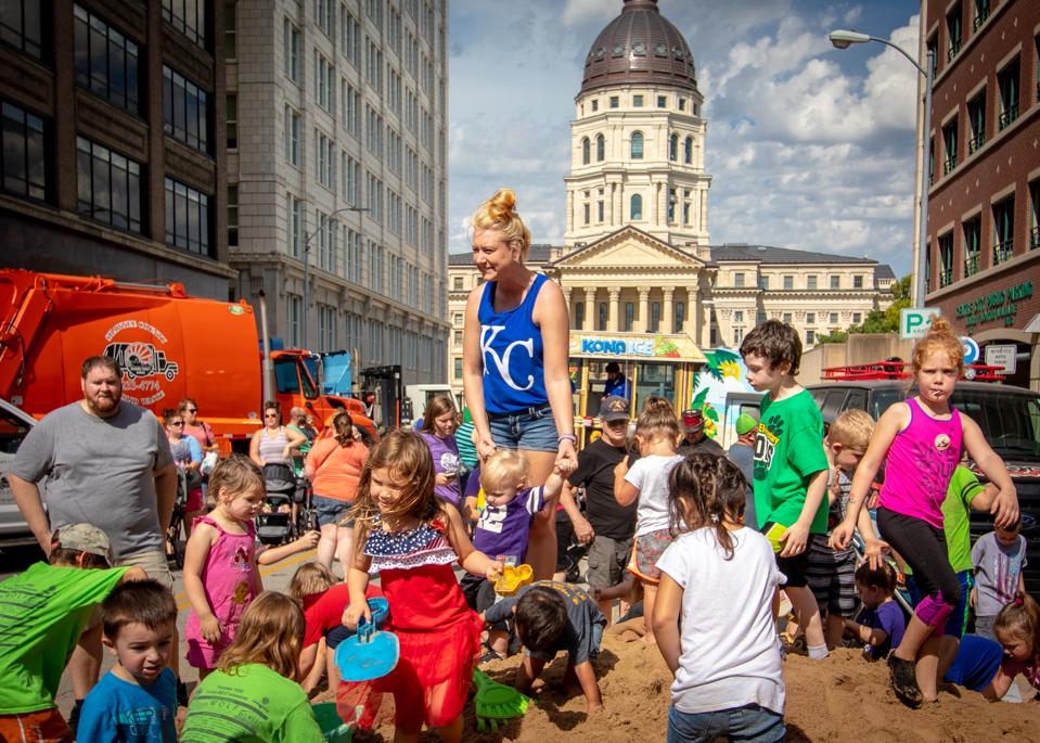 Children playing in the sand