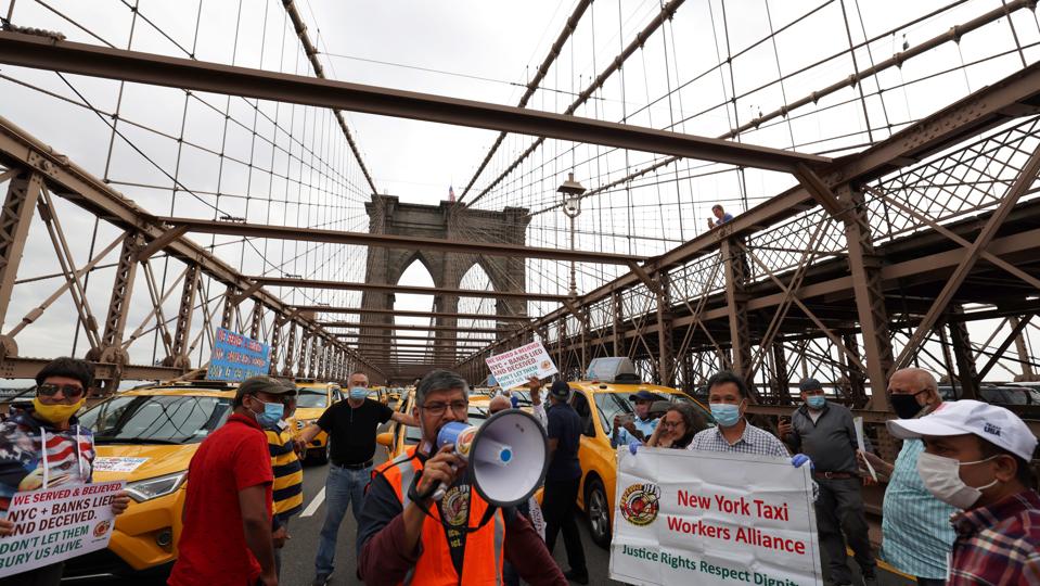 Yellow Taxi Owner-Drivers Hold Caravan Rally Calling For Debt Forgiveness For Drivers