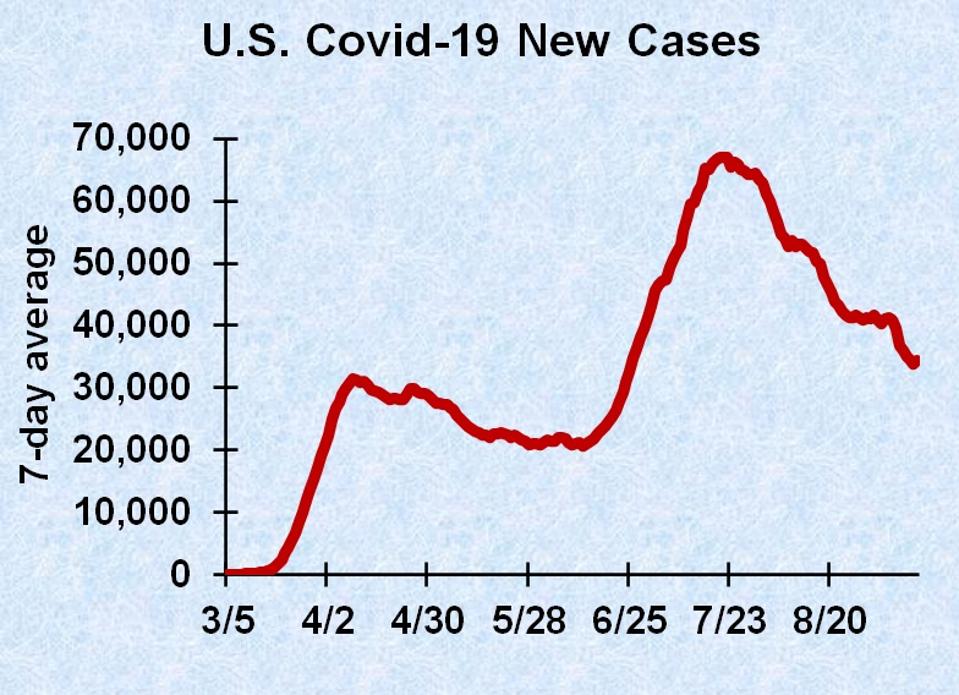 Graph of new Covid-19 cases in the U.S.