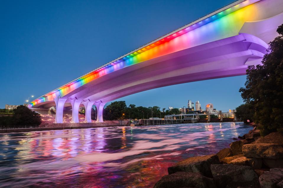 The I-35W bridge in Minneapolis, Minnesota that replaced the bridge built in 1967 that collapsed in 2007 due to a design flaw.