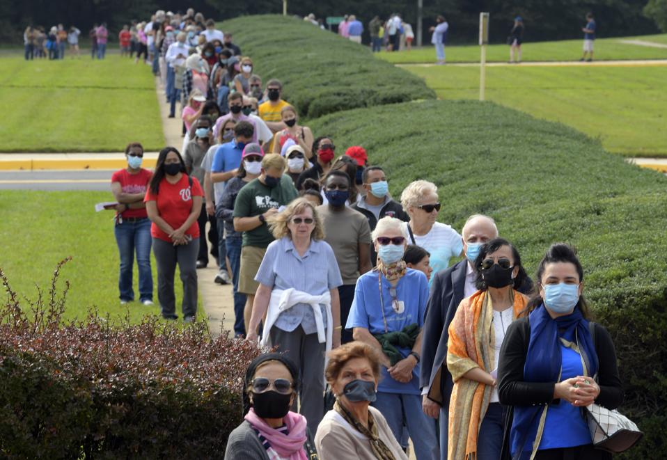 Voting Line Huge Lines For Presidential Voting—In September