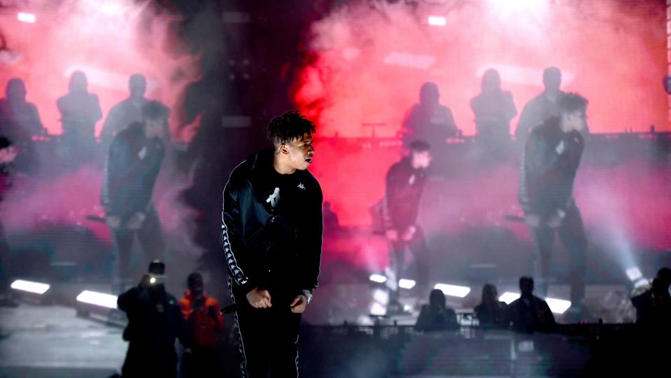 NLE Choppa performs at the Rolling Loud Festival in California.