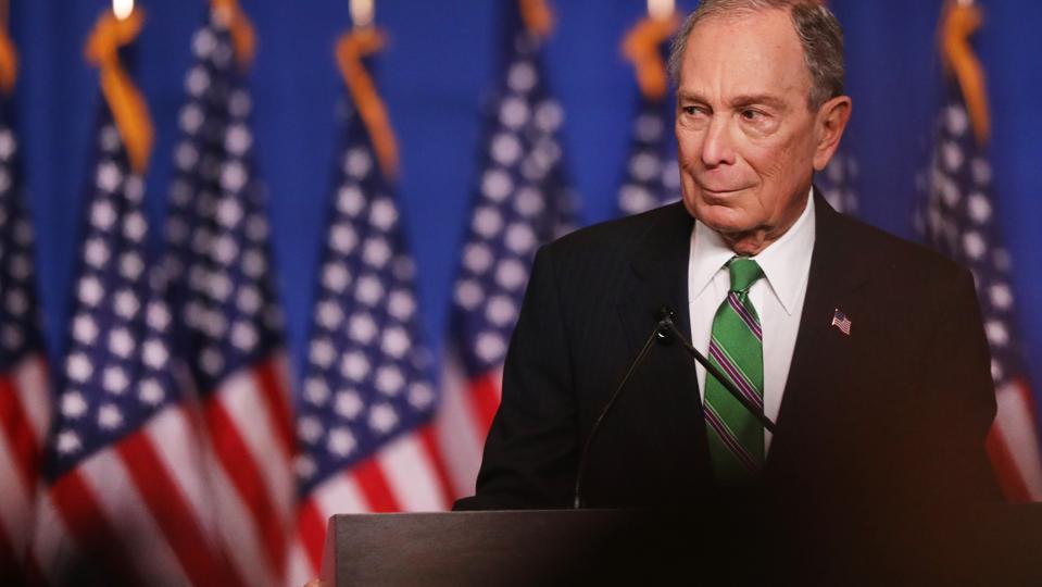 Former Democratic Presidential Candidate Mike Bloomberg Addresses His Staff And The Media, Upon Suspending His Presidential Bid