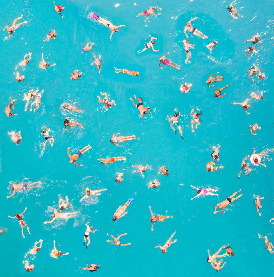 Swimmers in Greece, Eyes Over the World, Drone Photography