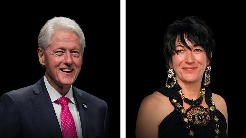 Former President Bill Clinton, left, and Ghislaine Maxwell.