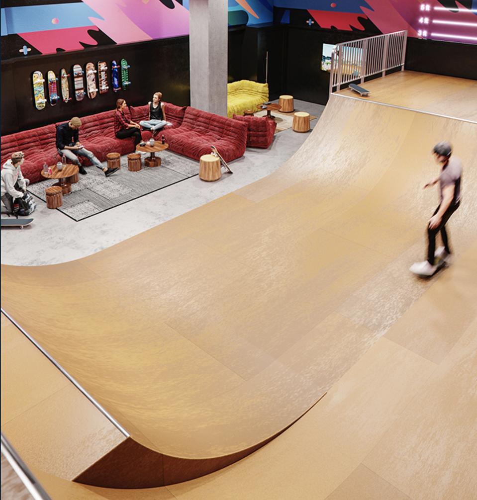 indoor half-pipe