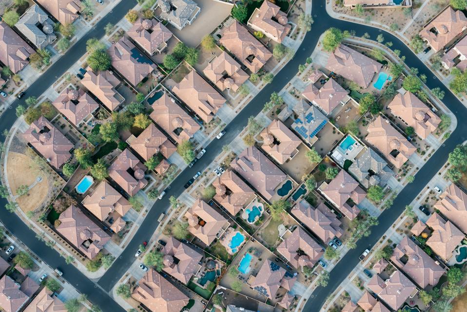 Aerial image of residential community in North Phoenix