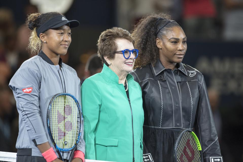 Osaka with Billie Jean King and Serena Williams at the 2018 US Open