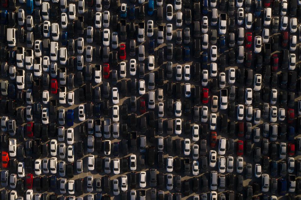 parking lot full of cars
