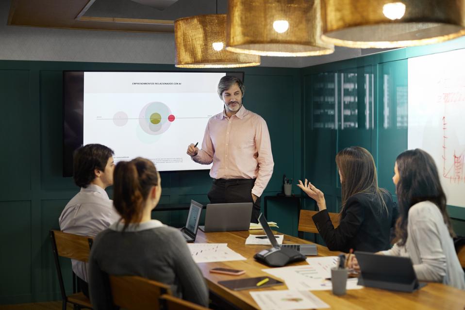 Business executives discussing during meeting