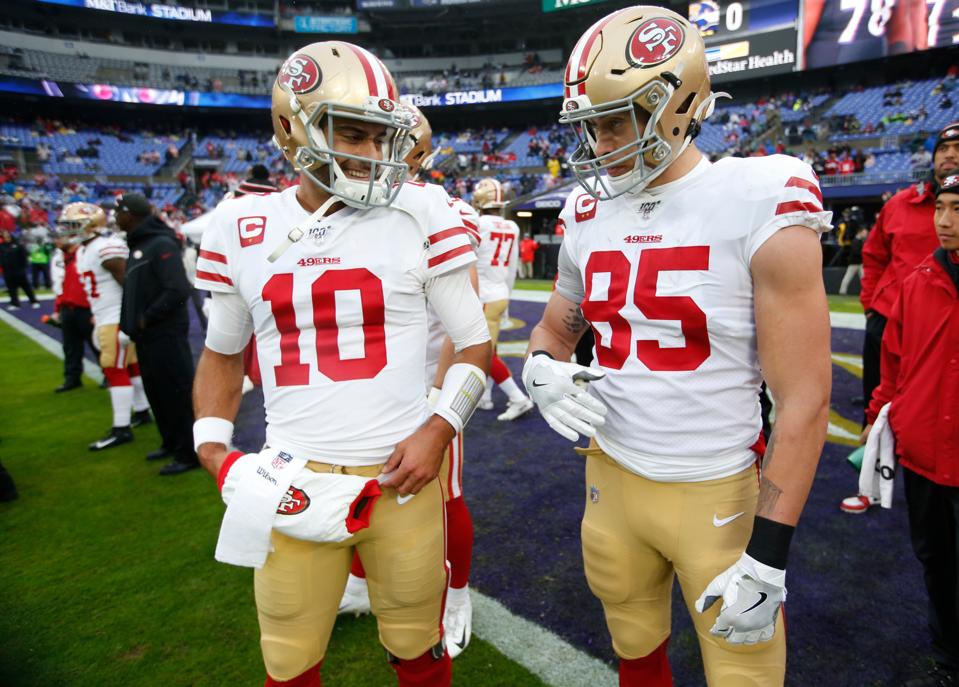 San Francisco 49ers Prepare To Face Giants Without Jimmy Garoppolo George Kittle