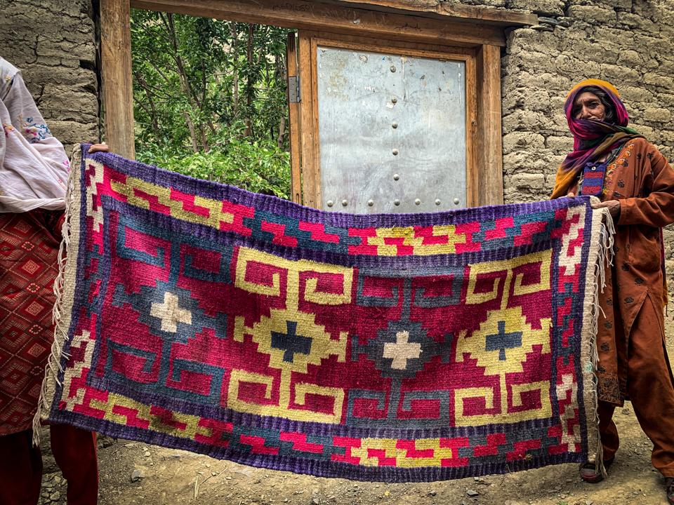 Halima Bibi, a rug-maker from Rech Valley, Chitral.