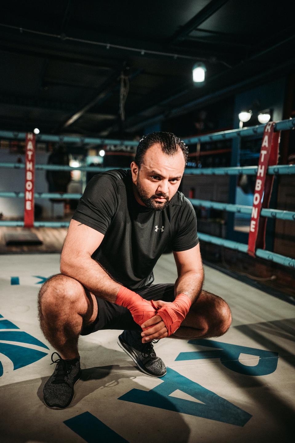 In the ring at Rathbone Boxing Club