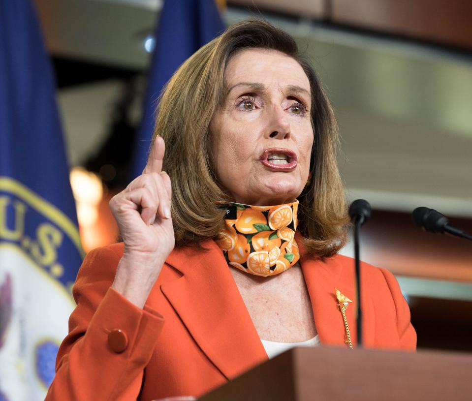 Speaker Pelosi Holds Her Weekly News Conference On Capitol Hill