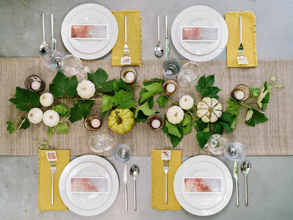 tablescape with pumpkins