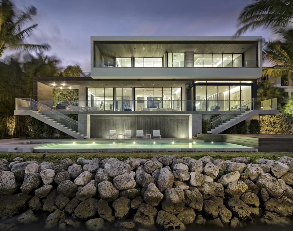 An exterior shot of a Coconut Grove home.