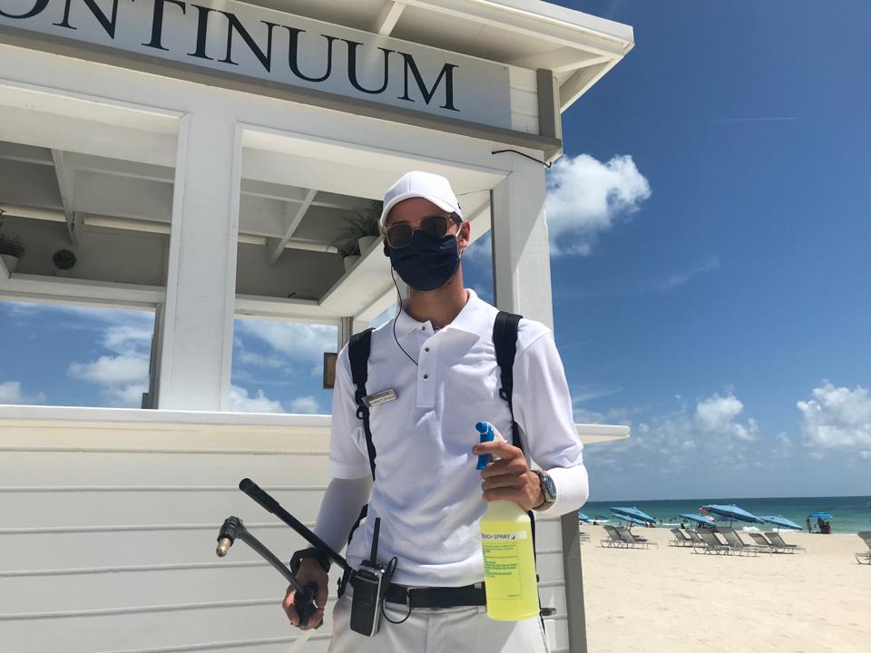 The Continuum in Miami has a sanitizing butler for their beachfront 