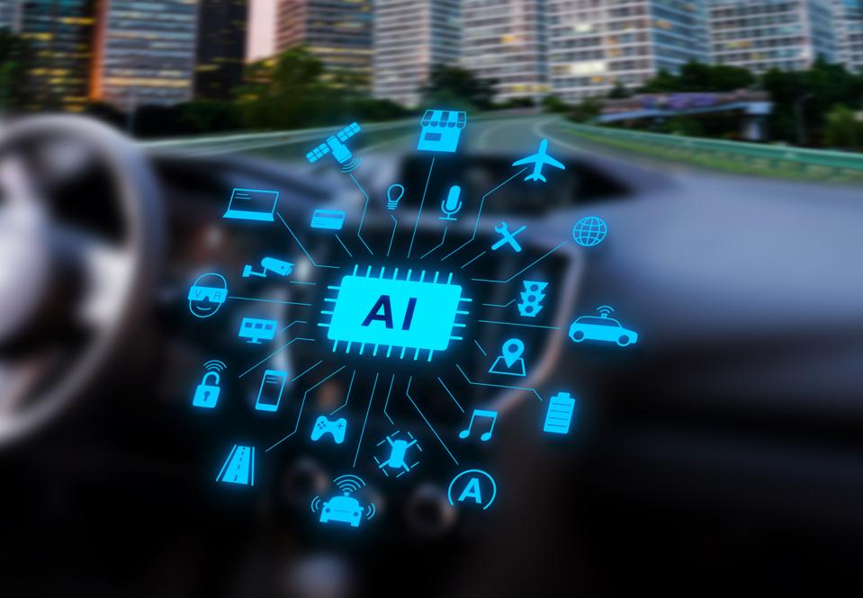 Image of a vehicle highlighting software and artificial intelligence.