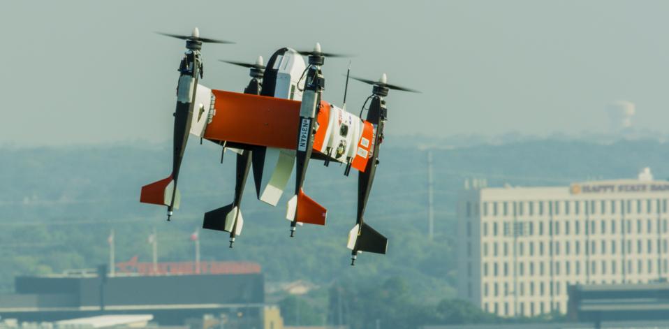 Bell's APT 70 cargo drone flies in urban airspace in the Dallas Fort-Worth area.