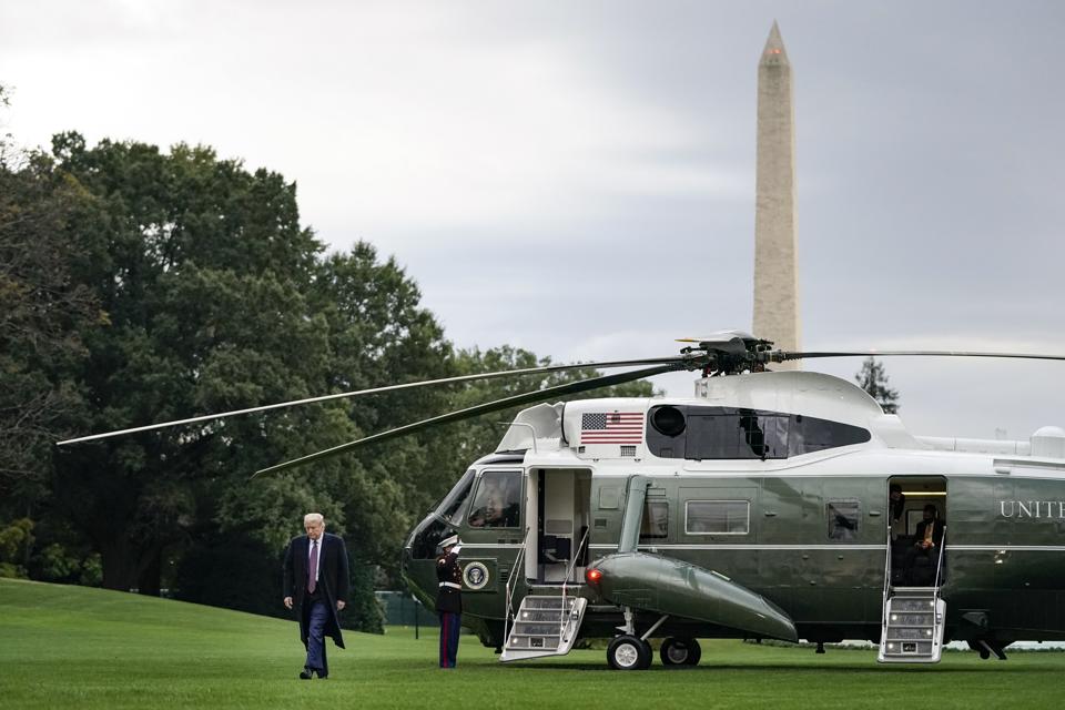 President Trump Returns To The White House From NJ