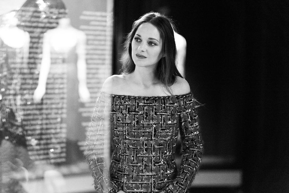 French Actress Marion Cotillard visits the new Gabrielle Chanel exhibition in Paris