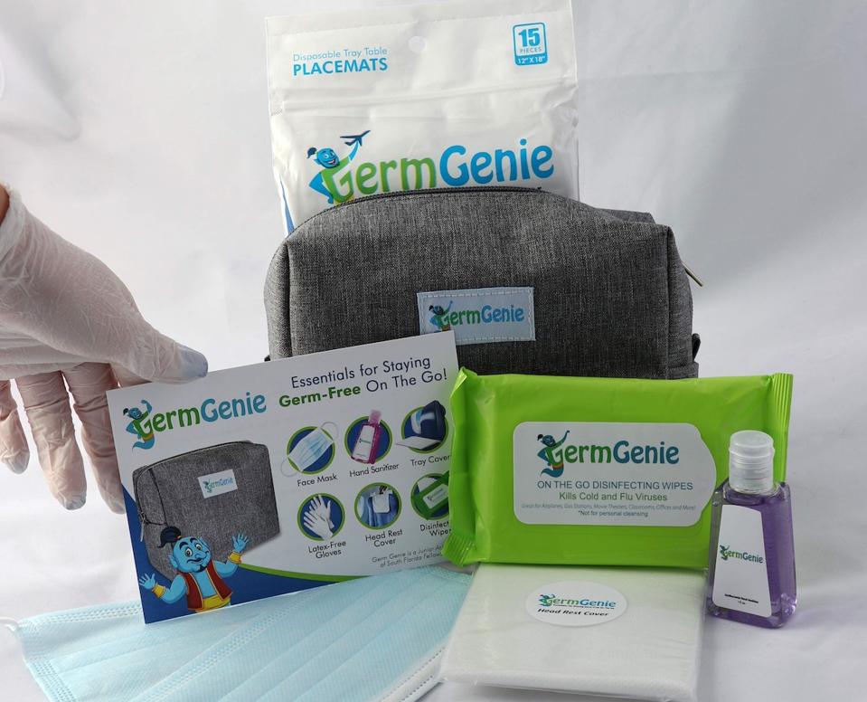 Germ Genie viene con todo lo que necesita para viajar con seguridad.