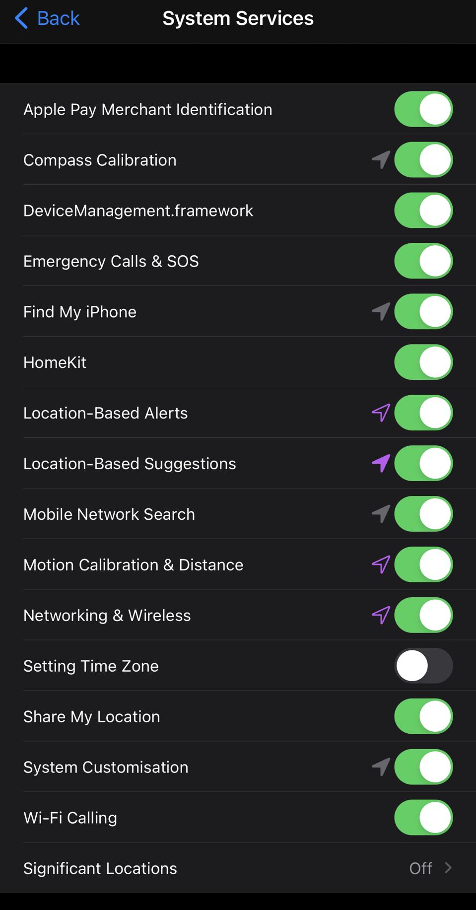 Location system services
