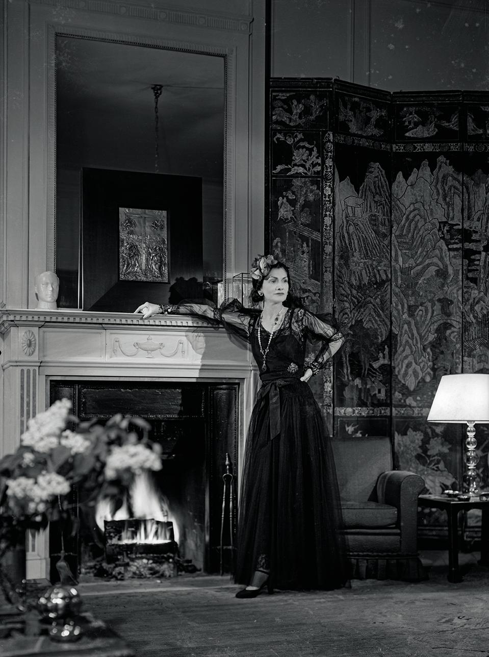 Coco Chanel in her apartment at The Ritz for Harper's Bazaar in November 1937