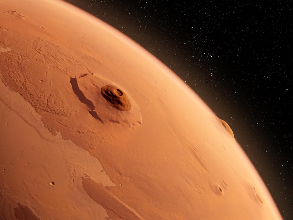 Olympus Mons, Mars, illustration