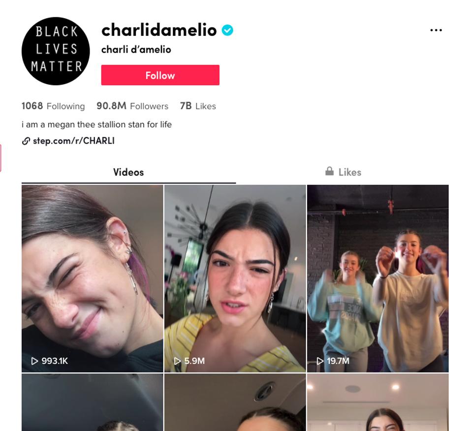 Charli D'Amelio es un creador e influyente en TikTok con más de 90 millones de seguidores.